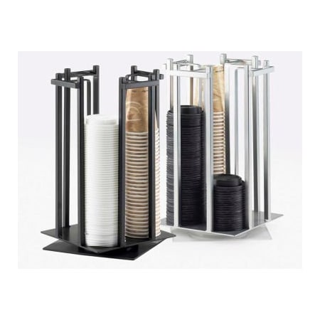 Cal-Mil Cal-Mil 1133-74 One by One Rotating Cup and Lid Organizer 10"W x 10"D x 15-3/4"H Platinum 1133-74